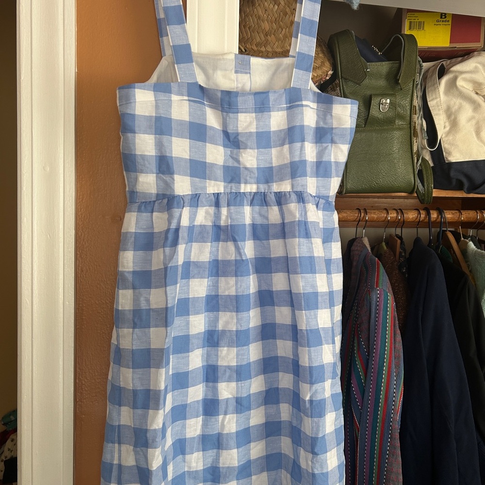 J. Crew Light Blue and White Plaid Dress - Picture 5 of 9